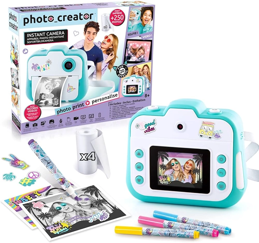 Studio Creator Photo Creator Instant , Kids Digital Camera with Built-In Printer, 250+ Dry Prints, 4GB Micro SD Card Included, Rechargeable, (CLK 004),Multicolor,24.1 x 6.1 x 20.1 centimeters