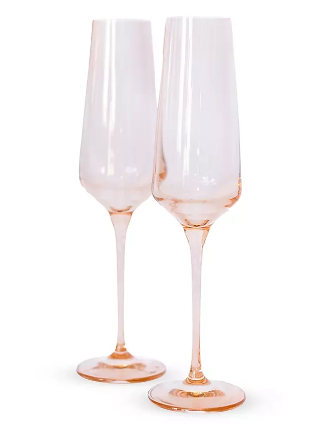 Shop Estelle Colored Glass Estelle Color 2-Piece Champagne Flute Glass Set | Saks Fifth Avenue