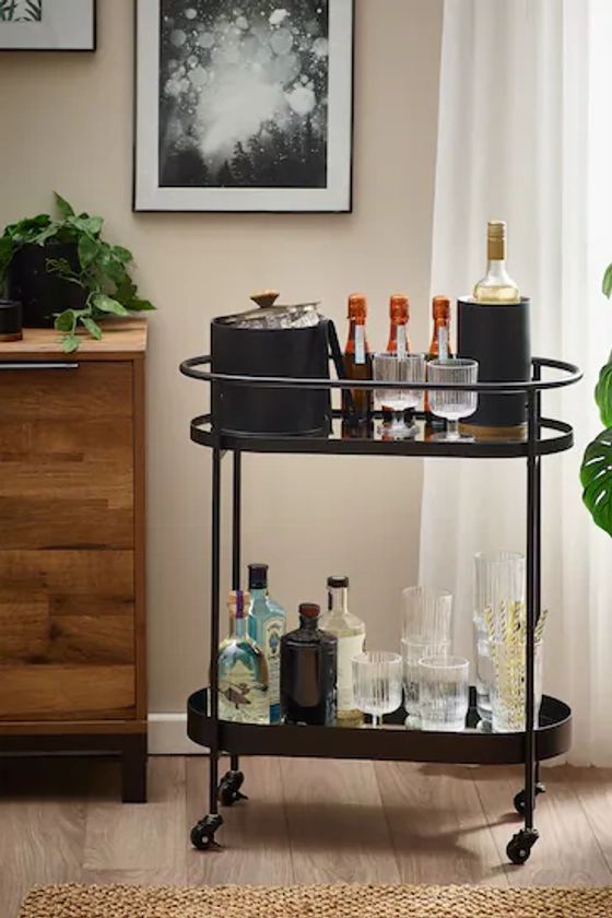 Black Oval Drinks Trolley