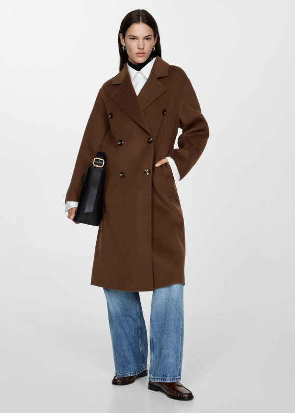 Manteau laine fait main oversize