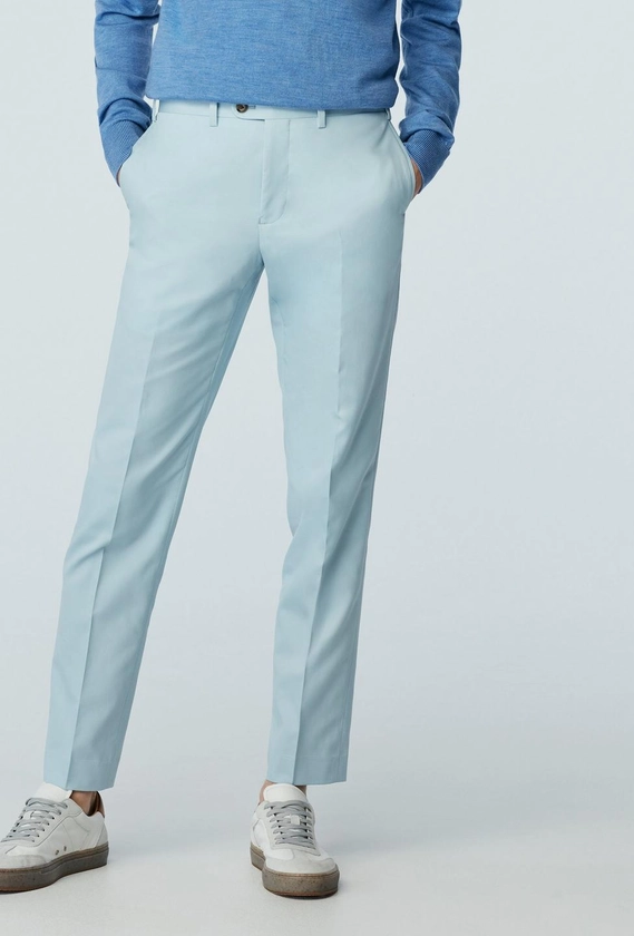 Custom Pants Made For You - Halton Soft Blue Chino | INDOCHINO