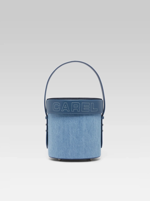 BIBI Sac seau tissu jean et cuir bleu| Carel Paris Chaussures