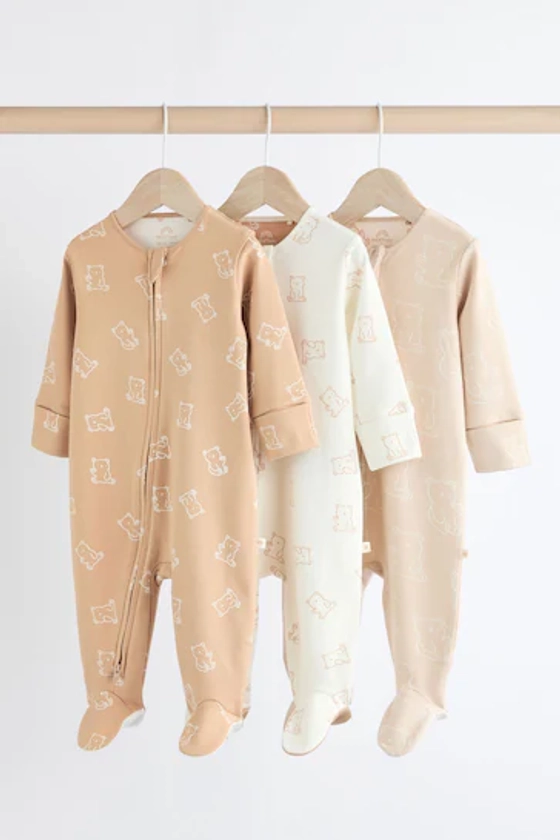 Buy Neutral Baby Bear Sleepsuit 3 Pack (0-2yrs) from the Next UK online shop