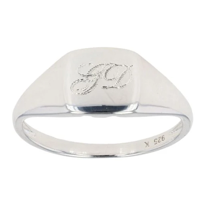 Sterling Silver Personalised Signet Ring