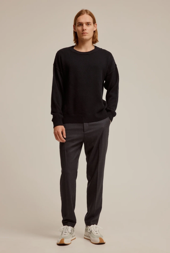 Tapered Wool Trouser in Charcoal | Venroy | Premium Leisurewear designed in Australia