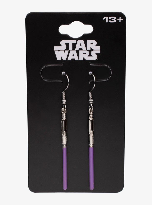 Star Wars Mace Windu Lightsaber Drop Earrings