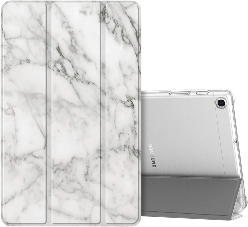 Fintie Funda Compatible con Samsung Galaxy Tab A 10.1 2019 - Trasera Transparente Mate Carcasa Ligera con Función de Soporte para Modelo de SM-T510/T515, Mármol