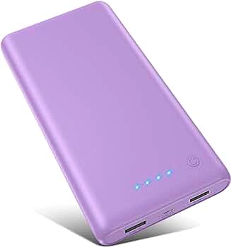 Portable Charger Power Bank 26800mah Ultra-High Capacity External Cell Phone Battery Pack,2 USB Output High Speed Charging Power bank Compatible with iPhone 15 14 13 12 11 Samsung Android LG-Purple