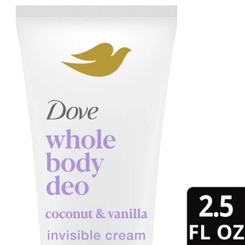 Dove Beauty Coconut & Vanilla Whole Body Deodorant Cream - Aluminum Free - 2.5 fl oz