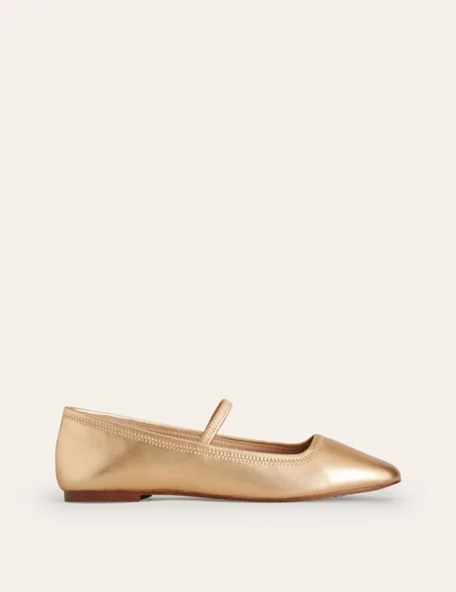 Mary Jane Ballet Flat - Gold Metallic | Boden UK