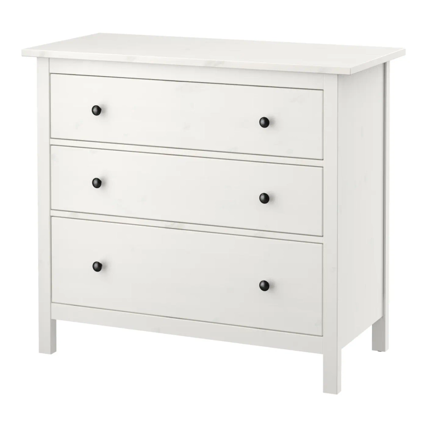 HEMNES 3-drawer chest, white stain, 421/2x373/4" - IKEA