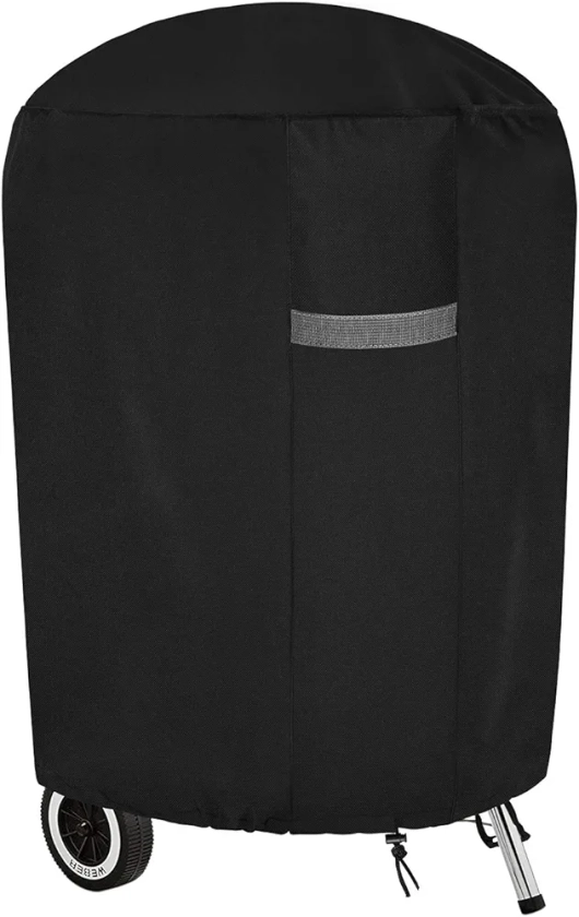 Dokon Kettle BBQ Cover Round Barbecue Cover Waterproof Heavy Duty 600D Oxford Fabric Outdoor Gas Grill Cover with Air Vent, Rip-Proof, Anti-UV, Windproof (Ø71 x 68cm) - Black