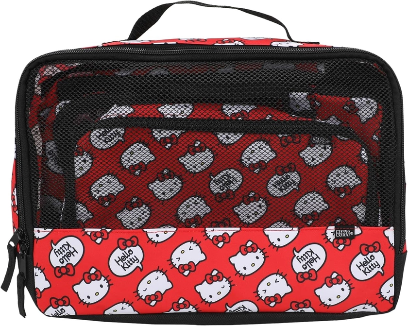 Hello Kitty All-Over Character Print 3-Piece Red Packing Cube Set