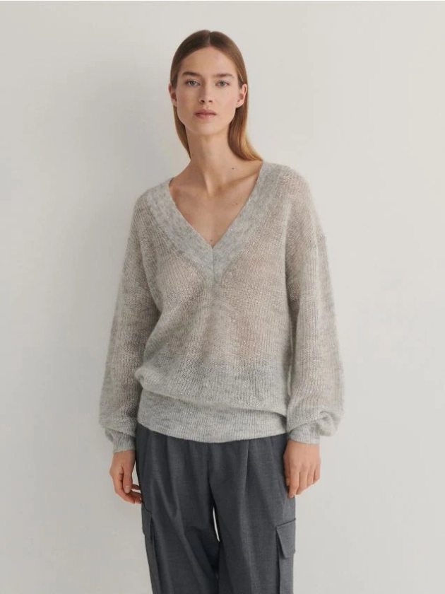 Sweter oversize z wełną