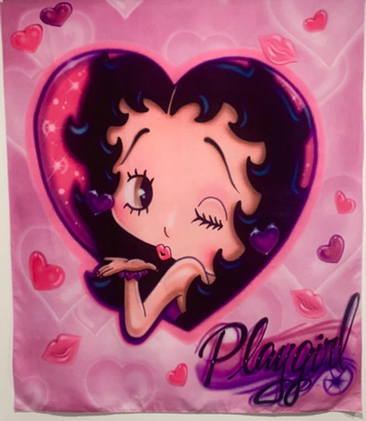 Playgirl Betty x Jr High Crush Airbrushed Tapestry (Pink)