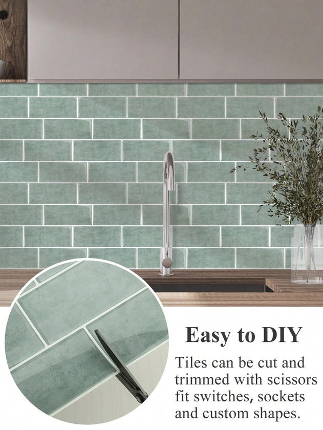 Waterproof Brick Pattern 3D Textured Wall Panels DIY Tiles,Removable Self Adhesive Wall Tile Sticker Kitchen Bathroom Backsplash For Festival Layout