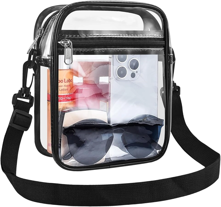USPECLARE Clear Purse Stadium Clear Messenger Bag Stadium Approved for Men and Women Clear CrossBody Bag