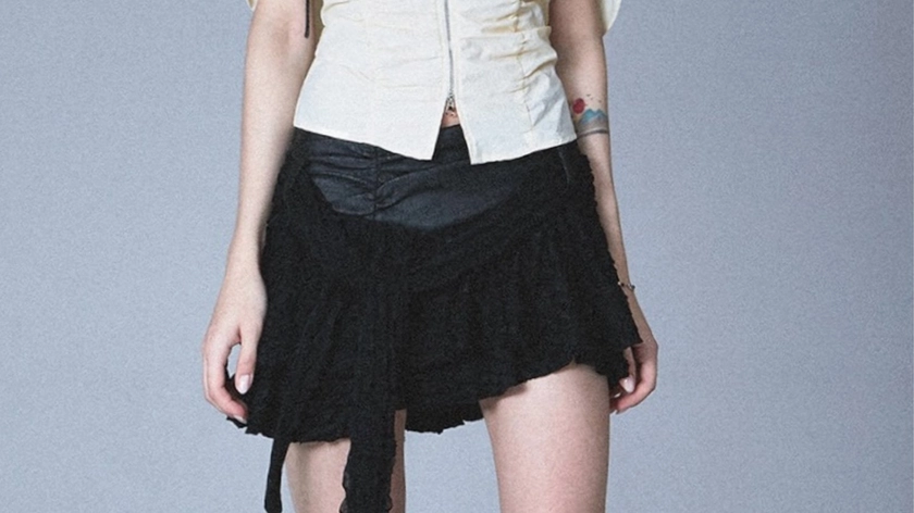 DOUBLE PUNCH Tiered Ruffles Skirt in Black — Splash Splash