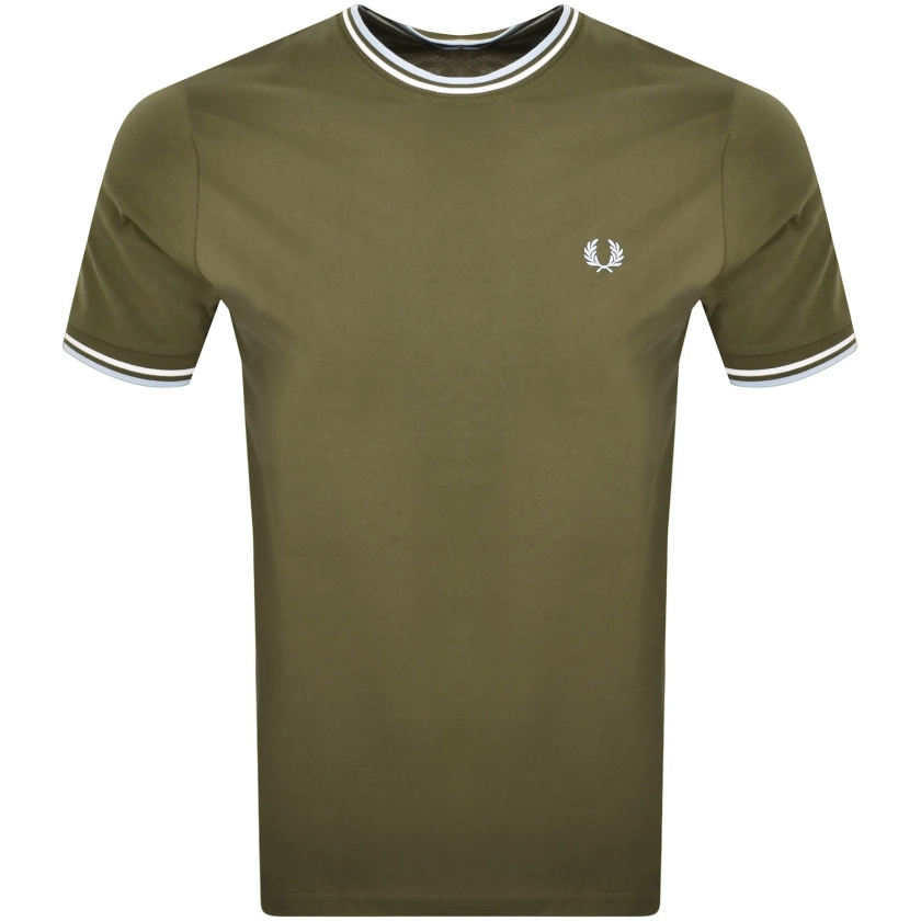 Fred Perry Twin Tipped T Shirt Green | Mainline Menswear 