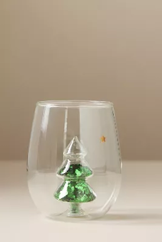 Verre à vin sans pied de Noël