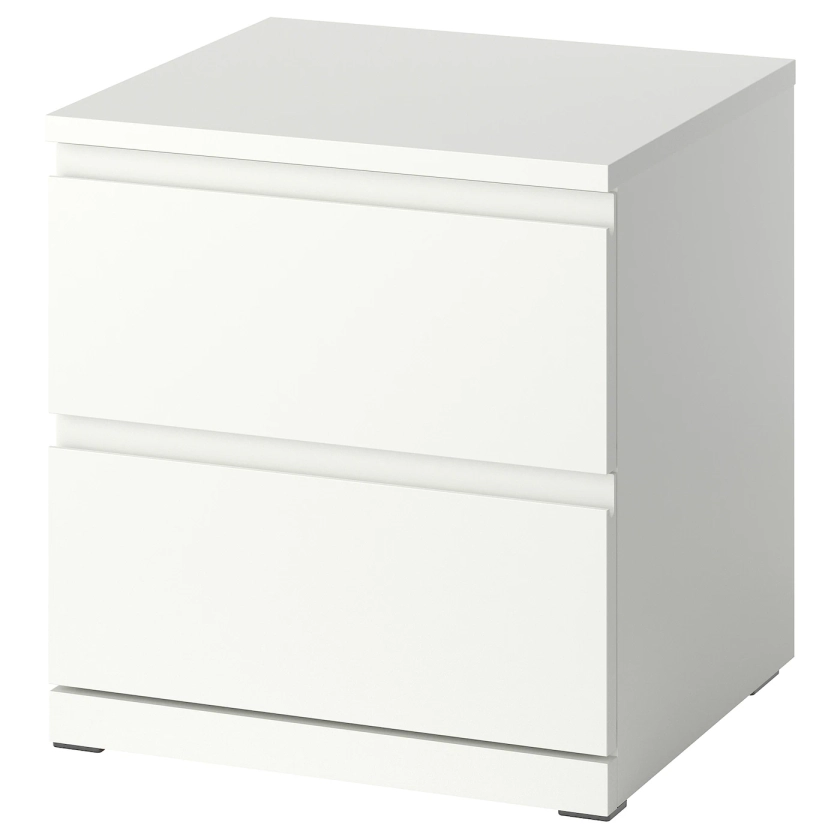 STORKLINTA bedside table, white/with 2 drawers, 195/8x187/8x207/8" - IKEA