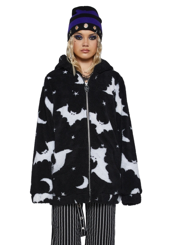 The Grave Girls Faux Fur Jacket-Black