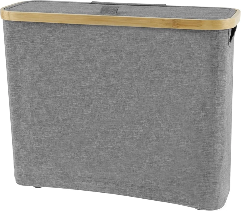 Grand panier de rangement pour papier toilette avec fenêtre latérale - Peut contenir jusqu'à 12 rouleaux de papier toilette - 45 x 35 x 15 cm - Poubelle de salle de bain avec couvercle - Multi-usages