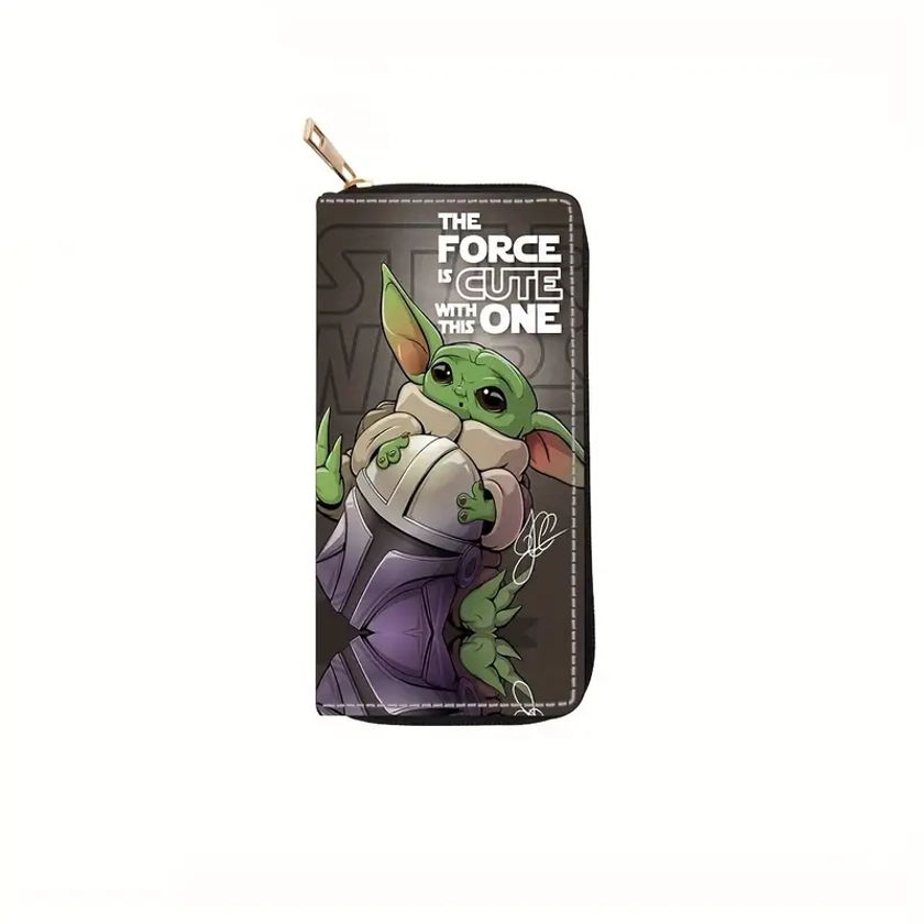 Star * * Wallet, Master Yoda Themed Phone Pouch, Cute & Fun Cartoon Design Zippered Wallet with Lining, Casual PU Material, No *