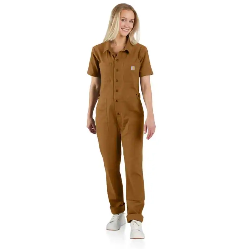 Women's Short-Sleeve Coverall - Relaxed Fit - Rugged Flex® - Canvas | Gear | Carhartt