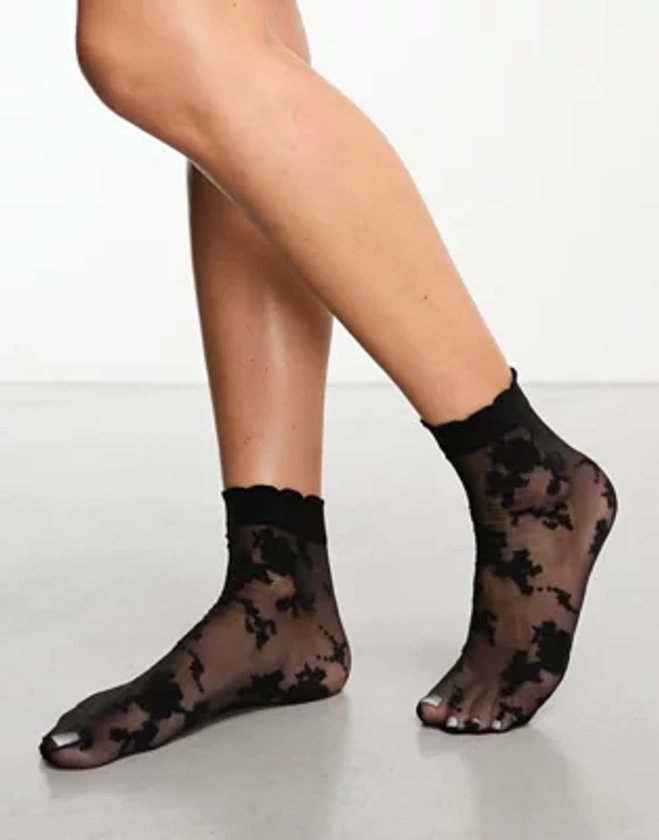 ASOS DESIGN black lace sock | ASOS