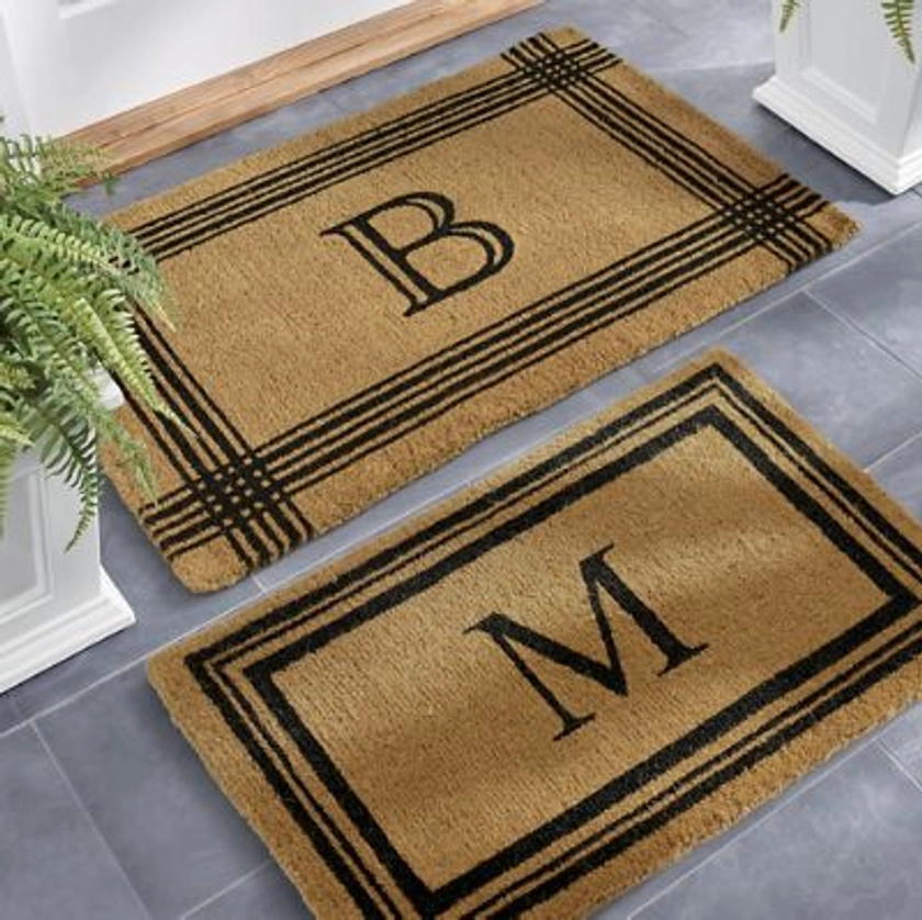 Monogrammed Coir Border Door Mat | Grandin Road