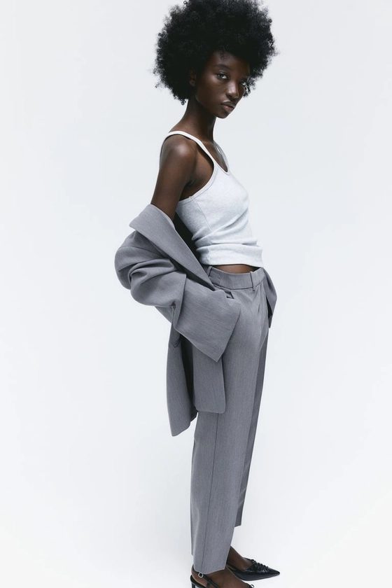 Pantalon Slim en twill - Gris - FEMME | H&M FR