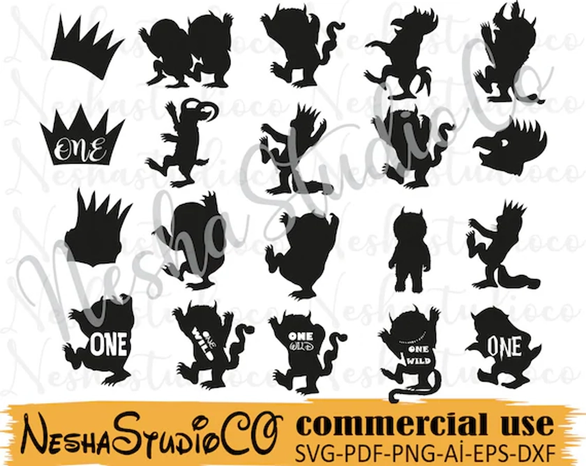 Where the wild things are SVG,Birthday svg,Baby svg,One svg,Where the Wild Things SVG,Wild Things Are digital files,Wild one svg,Wild svg