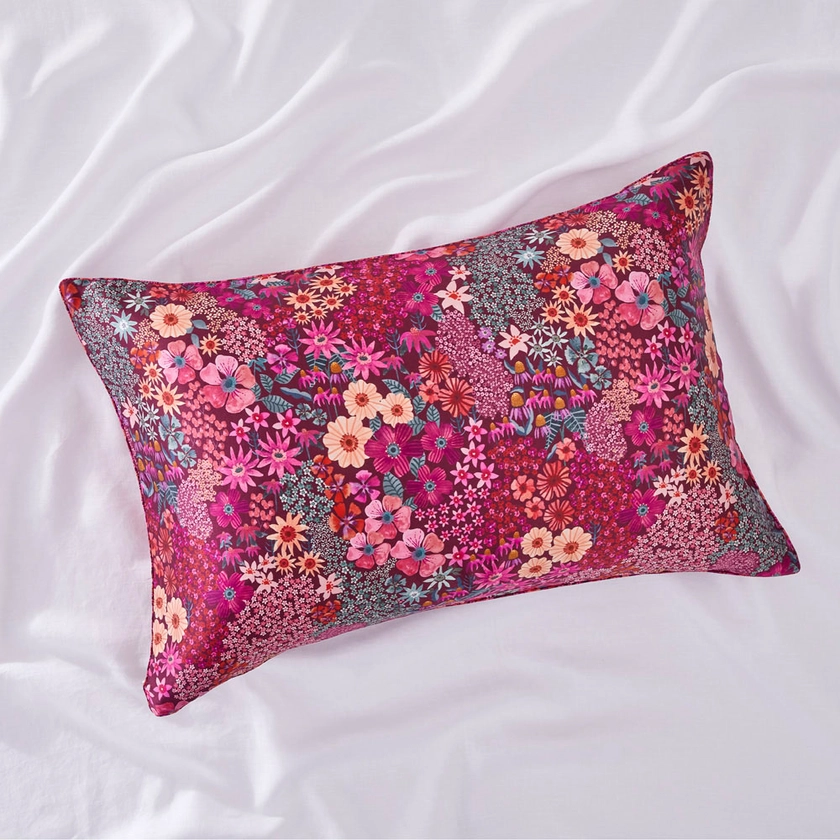 Berry Field Pure Silk Printed Pillowcase | Adairs