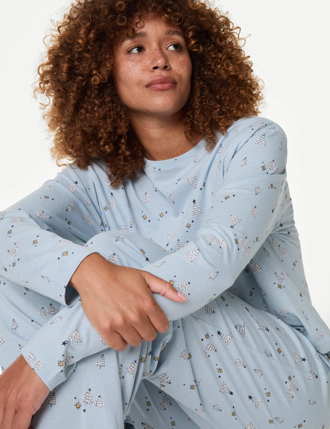 Cotton Rich Print Pyjama Set | M&S Collection | M&S