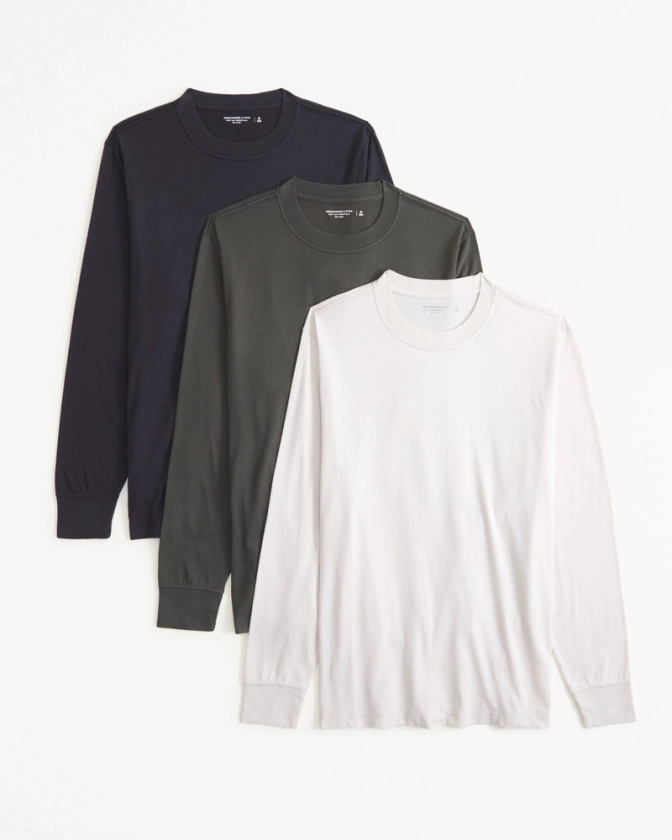 Men's 3-Pack Essential Long-Sleeve Tees | Men's | Abercrombie.com