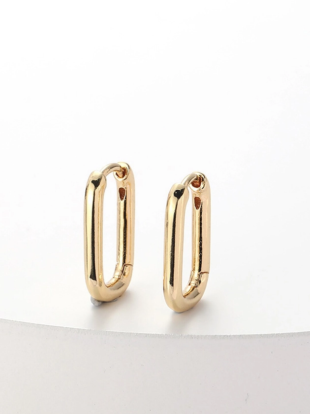 Krelin Gold-Plated Stainless Steel Oval Hoop Earrings