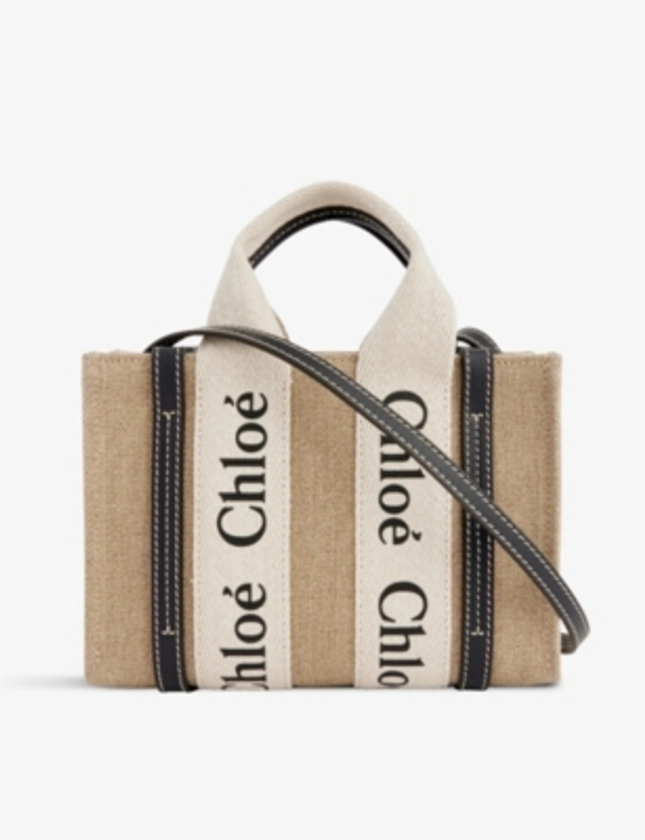 CHLOE - Woody mini cotton-canvas tote bag | Selfridges.com