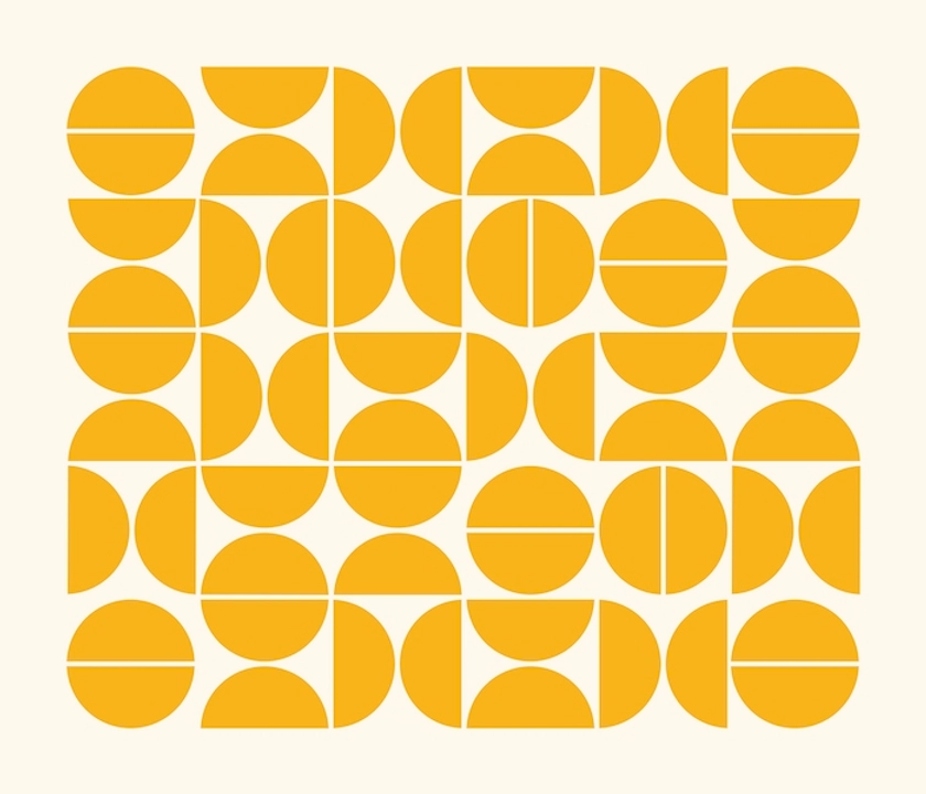 Bauhaus Pattern Yellow papiers peint - Motif Bauhaus Jaune papiers peint - Happywall