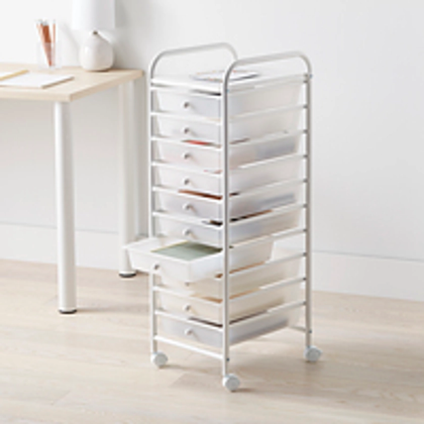 10-Drawer Rolling Cart