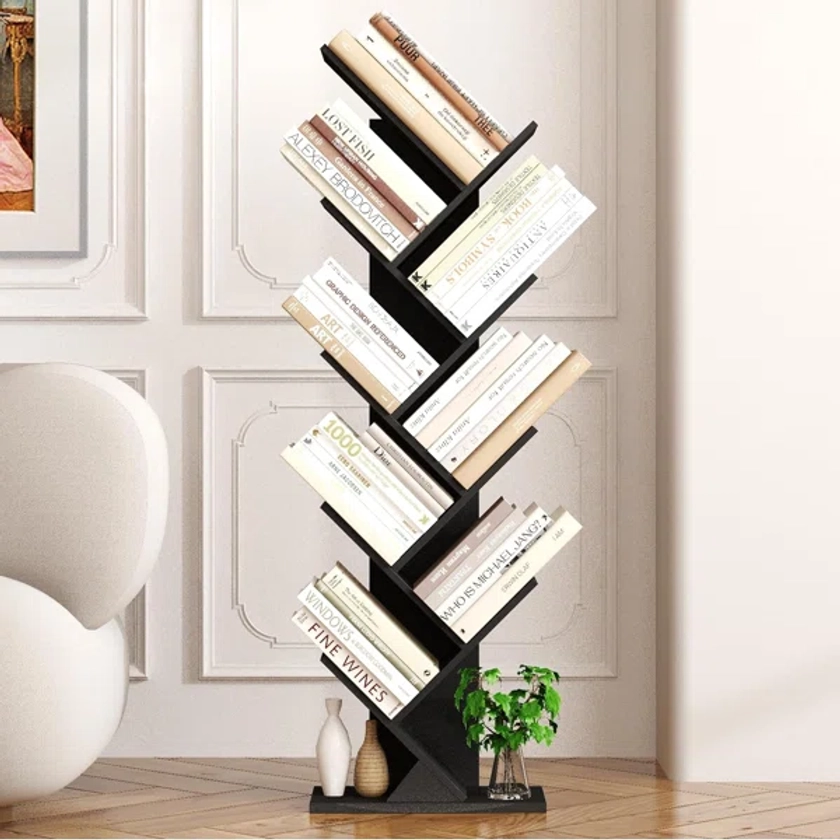 9 Tier Geometric Tree Bookshelf Storage Bookcase