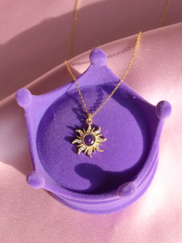 Rapunzel Sun Necklace, 925 Sterling Silver, Princess Jewelry