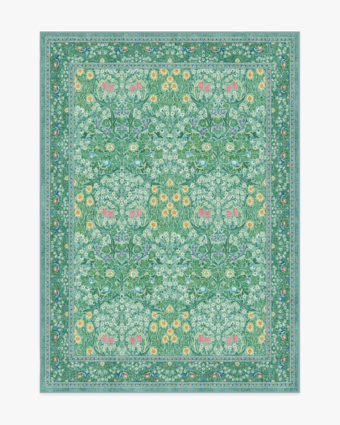 Morris & Co. Blackthorn Multicolour Jade Rug | Ruggable