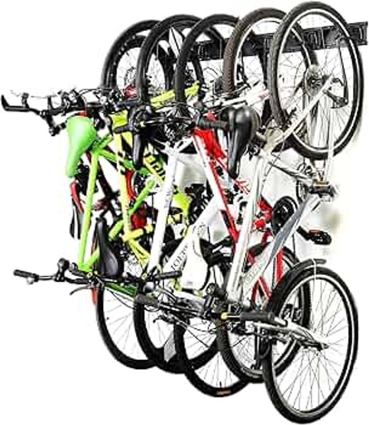 Ultrawall Stainless Steel Bike Storage Rack,6 Bike Storage Hanger Wall Mount for Home & Garage Holds Up to 300lbs, Black