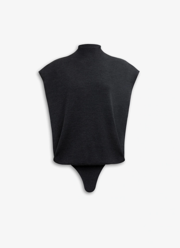 ALAÏA BODY IN MAGLIA QUADRATO in Nero da Donna | ALAÏA IT