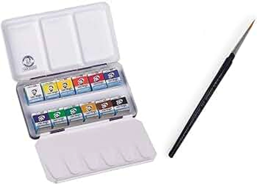 Van Gogh - Aquarelle 12 Demi-Godets set metal + 1 pinceaux