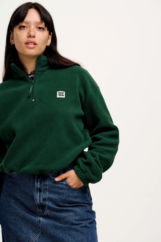 Blake - Cropped Polar Fleece in Posy Green