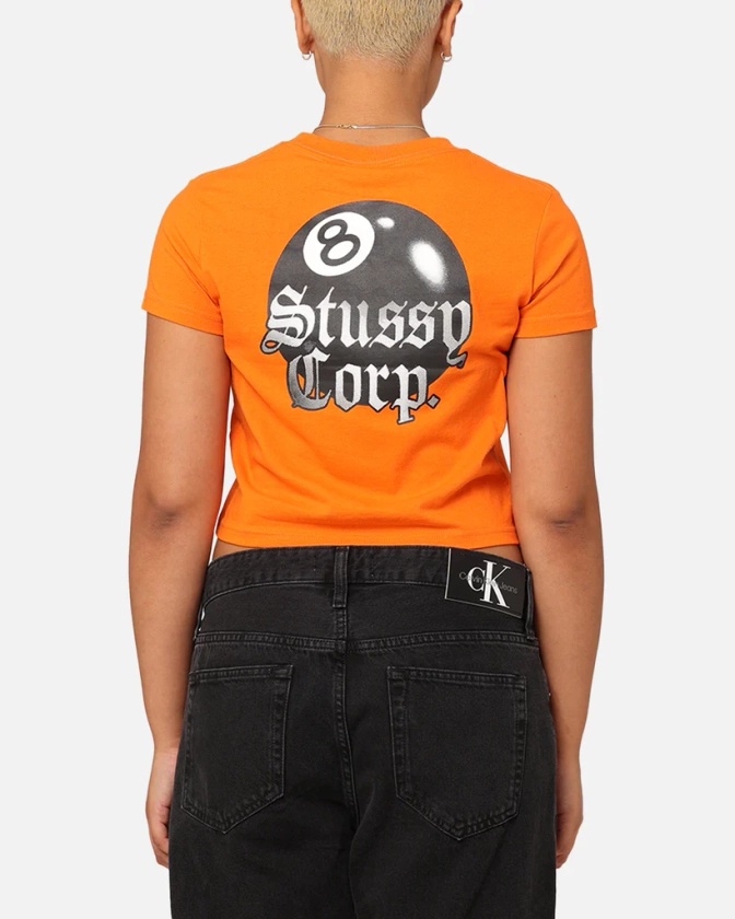 Stüssy Women's 8 Ball Corp Slim T-Shirt Coral