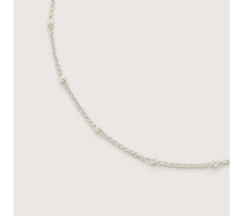 Fine Beaded Chain Necklace Adjustable 41-46cm/16-18' | Monica Vinader