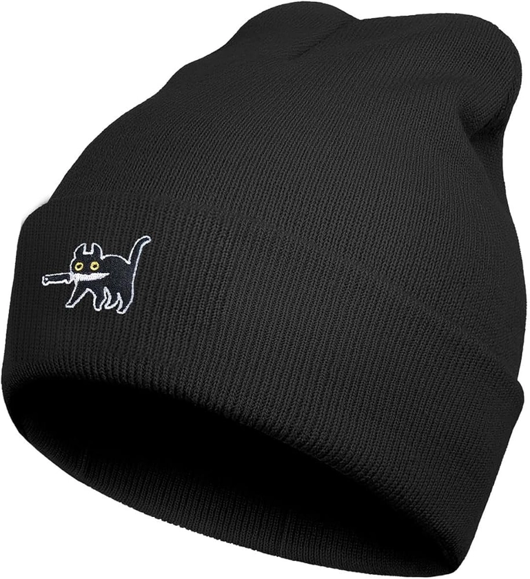 Amazon.com: Ztuhjvy Beanie Cool Beanies Funny Beanie Cute Cat Graphic Beanie Black Beanie for Men Women : Clothing, Shoes & Jewelry